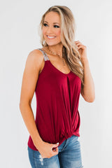 Red Somewhere Next To You Twist Summer Tank Top - Horizon Bliss