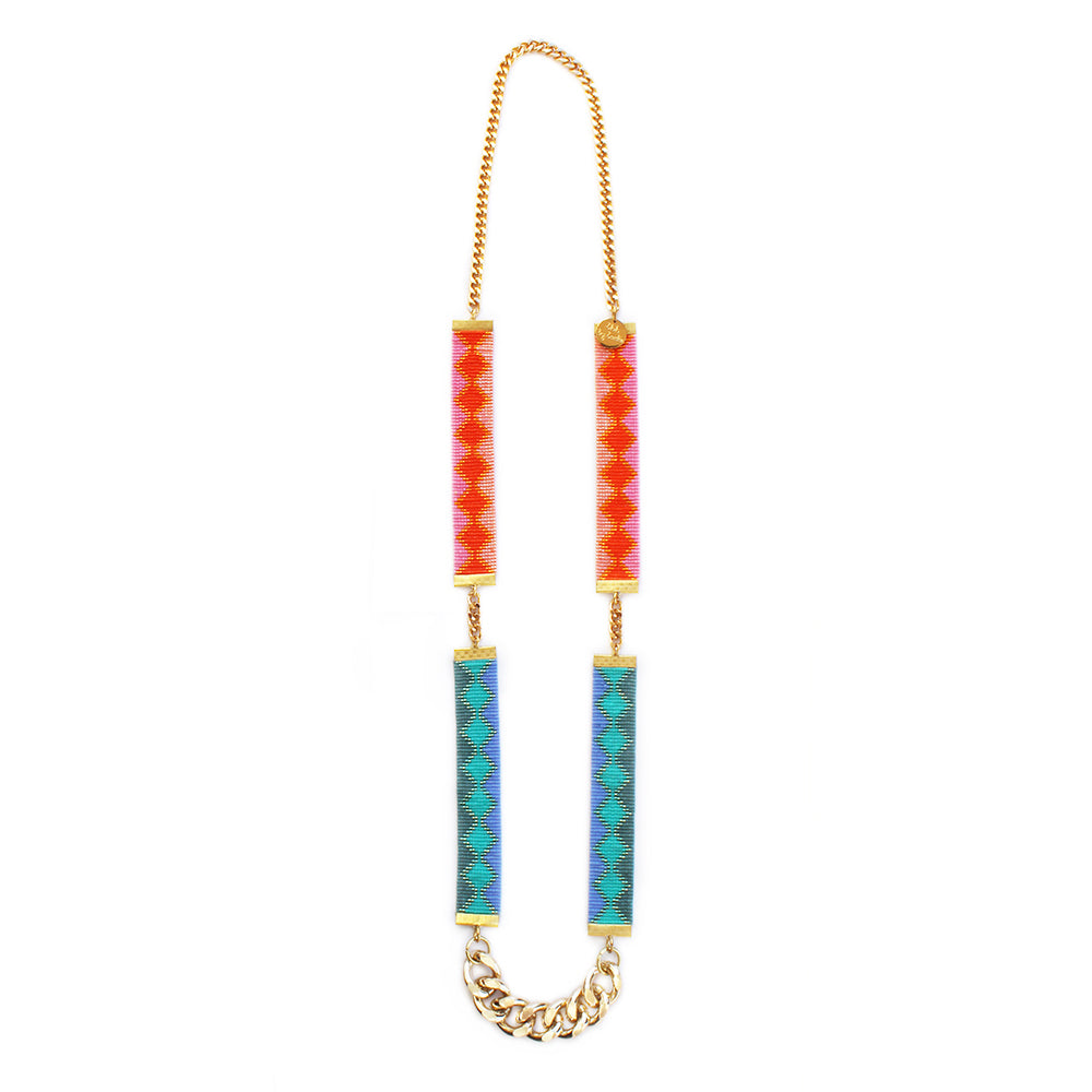 Rio Necklace - Pink and Turquoise - Horizon Bliss