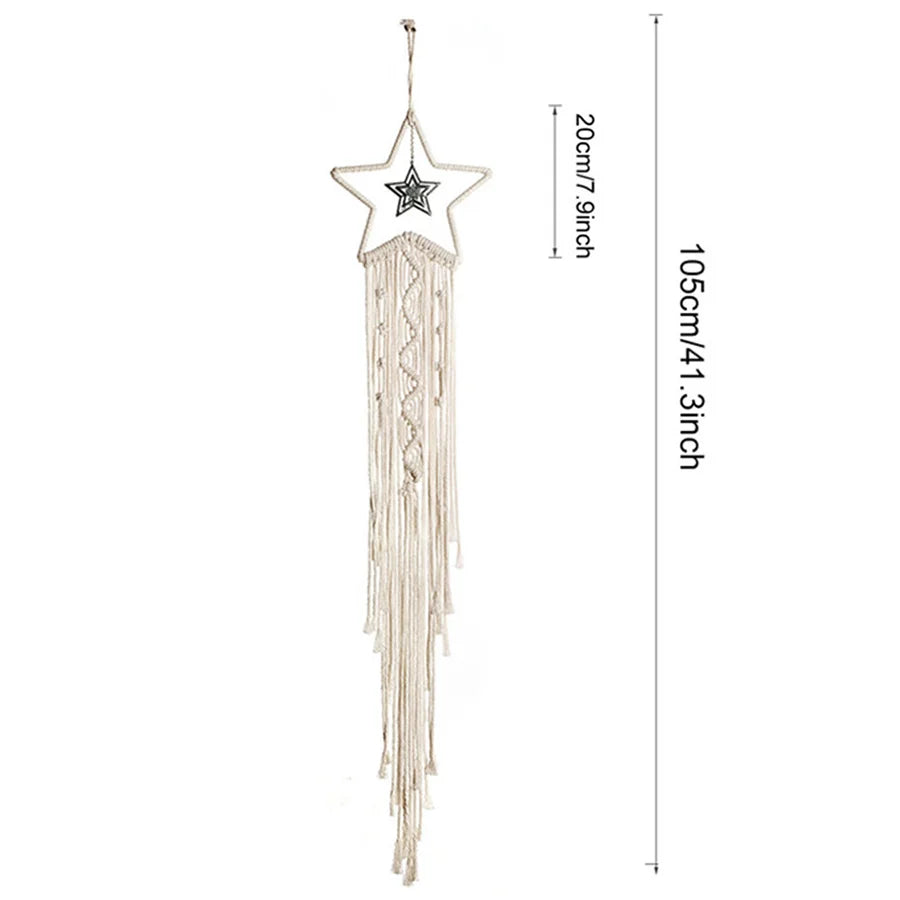 Nordic Star Moon Macrame Home Decor Aaccessories Boho Decor Ramadan Girl Kids Baby Room Wall Decor Dreamcatcher Wall Hangings - Horizon Bliss