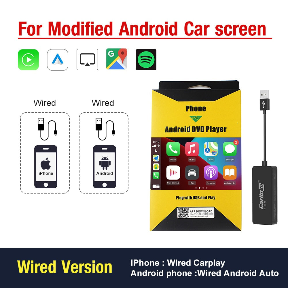 Hot Sale CarlinKit USB Wireless CarPlay Dongle Wired Android Auto AI Box Mirrorlink Car Multimedia Player Bluetooth Auto Connect - Horizon Bliss