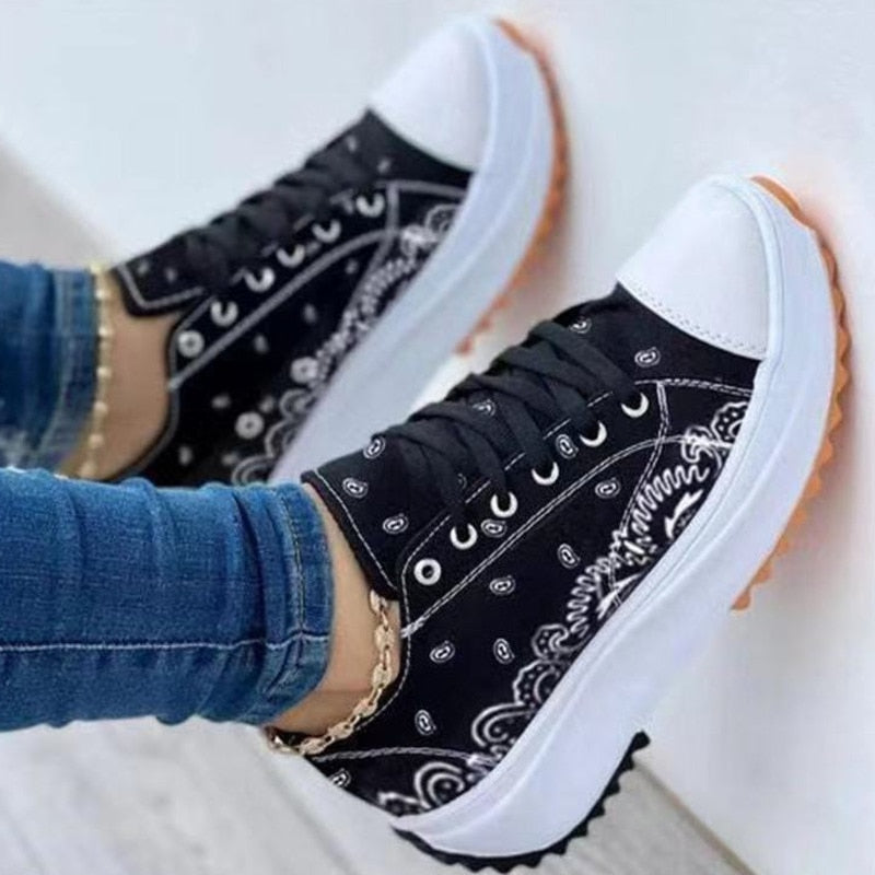 2022 Pattern Canvas Women Sneakers Casual Sport Shoes - Horizon Bliss