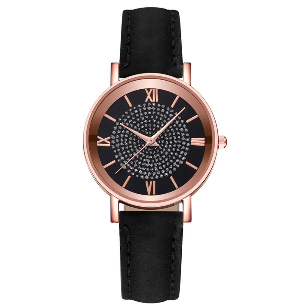 Women Fashion Casual Leather Belt Watches - Horizon Bliss