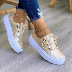 Light Breathable Casual Female Flat Shoes White/Gold/Black/Rose Gold - Horizon Bliss