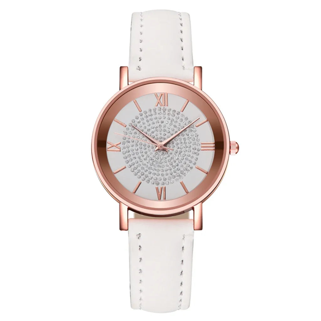 Women Fashion Casual Leather Belt Watches - Horizon Bliss