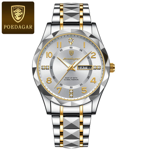 POEDAGAR Luxury Men Quartz Watch Waterproof Date Week Luminous - Horizon Bliss