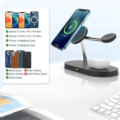 Desktop Magnetic Wireless Charging Station with Built in Lights - Horizon Bliss