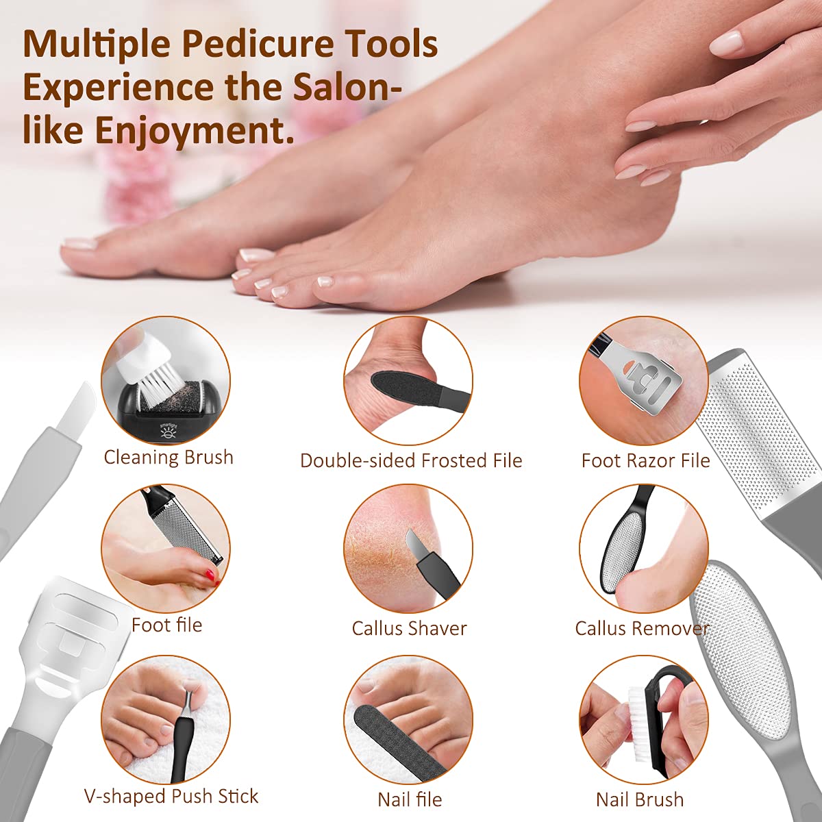 Electric Pedicure Hard Skin Remover Foot Care Rechargeable Callus - Horizon Bliss