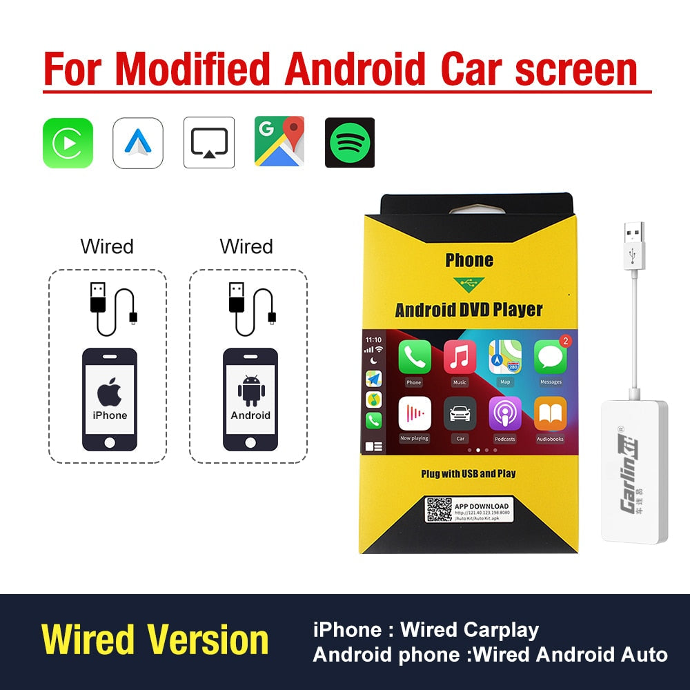 Hot Sale CarlinKit USB Wireless CarPlay Dongle Wired Android Auto AI Box Mirrorlink Car Multimedia Player Bluetooth Auto Connect - Horizon Bliss