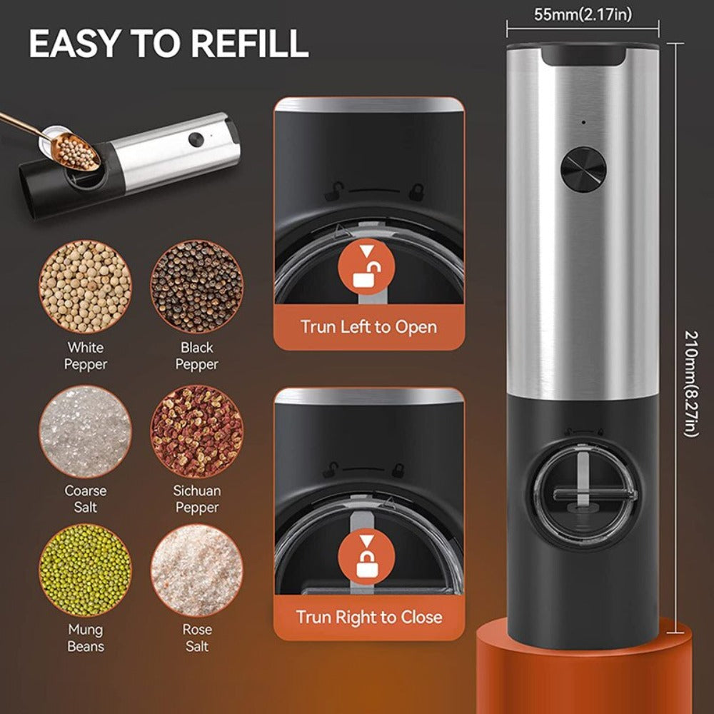 Electric Salt Grinder 2 Bottles Set - Horizon Bliss