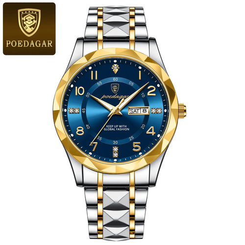 POEDAGAR Luxury Men Quartz Watch Waterproof Date Week Luminous - Horizon Bliss