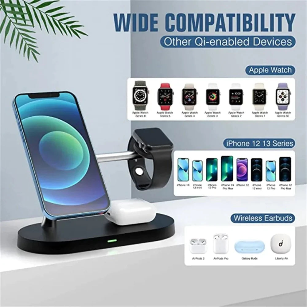 Desktop Magnetic Wireless Charging Station with Built in Lights - Horizon Bliss