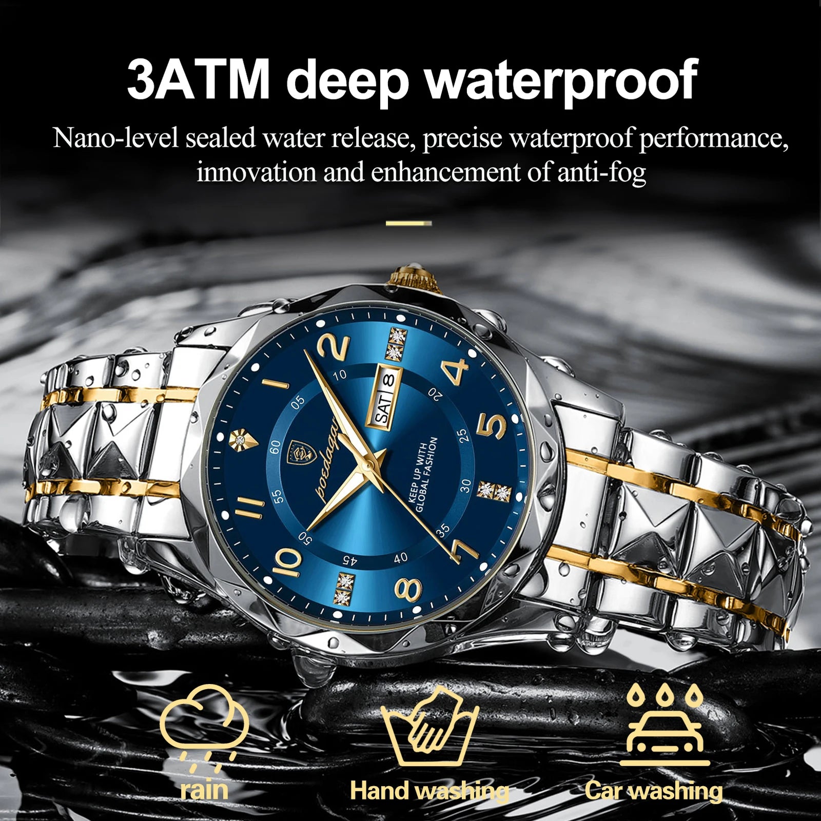 POEDAGAR Luxury Men Quartz Watch Waterproof Date Week Luminous - Horizon Bliss