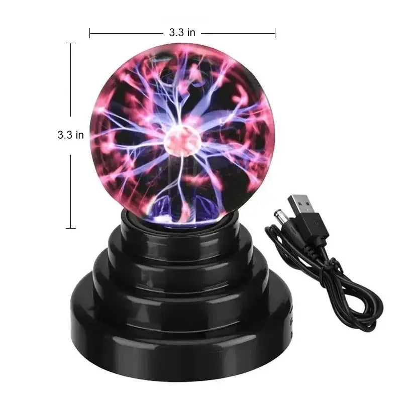 8 Inch Sound Control Magic Plasma Ball Lamp LED Night Light Atmosphere Touch Glass Plasma Light Christmas Party Decor Lighting - Horizon Bliss