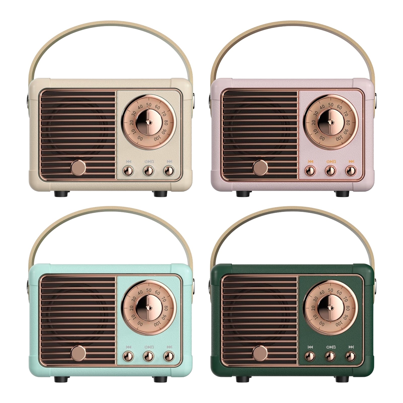 Bluetooth Compact Retro Speakers with Radio - Horizon Bliss