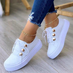 Light Breathable Casual Female Flat Shoes White/Gold/Black/Rose Gold - Horizon Bliss