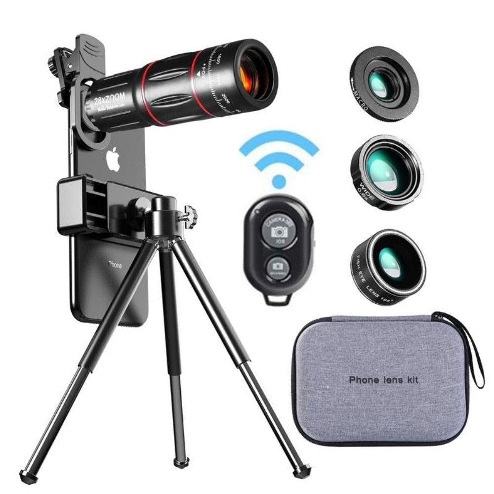 Dragon Bluetooth Ultra HD 28X Zoom Telescope Lens Tripod Kit - Horizon Bliss