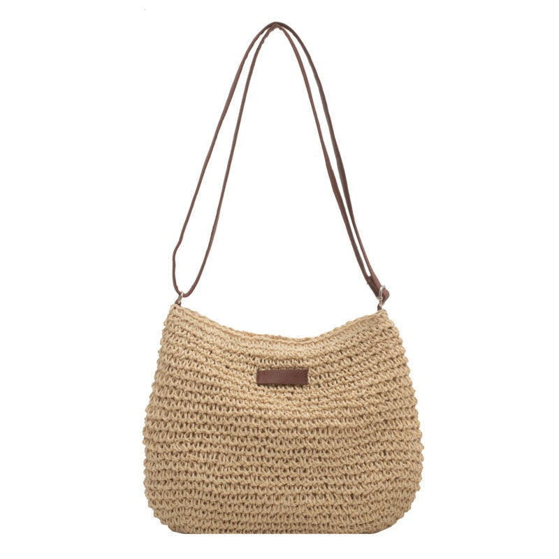 Casual Summer Shoulder Straw Bag - Horizon Bliss