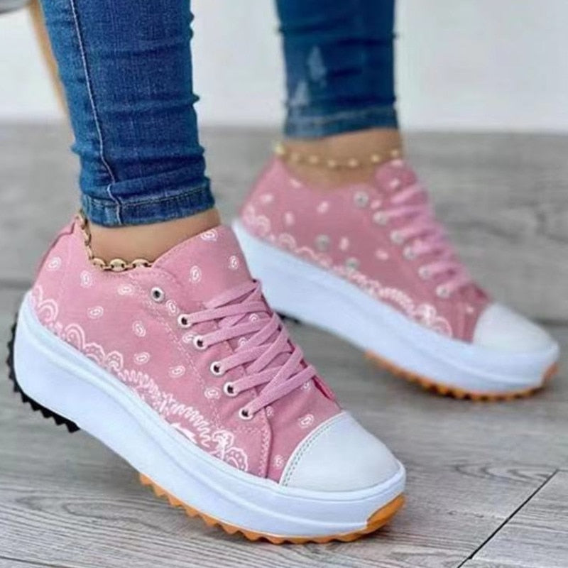 2022 Pattern Canvas Women Sneakers Casual Sport Shoes - Horizon Bliss