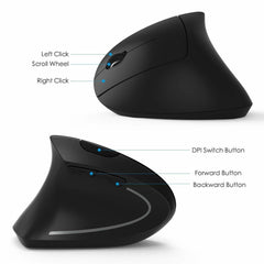 2.4G Wireless Ergonomic Vertical Mouse - Horizon Bliss