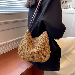 Casual Summer Shoulder Straw Bag - Horizon Bliss