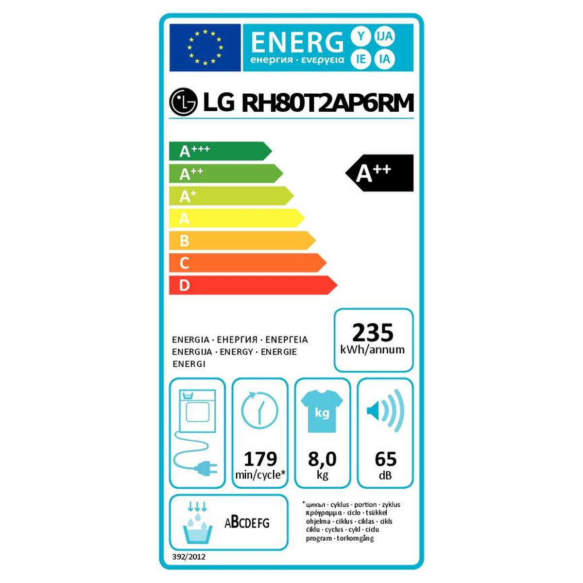 Condensation dryer LG RH80T2AP6RM - Horizon Bliss