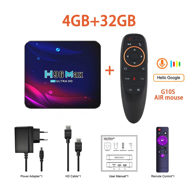 Transpeed Smart TV Box Android 10 Allwinner H313 Quad Core Cortex A53 Support 4K Video 3D 2.4G WiFi BT 100M Ethernet Set Top Box - Horizon Bliss