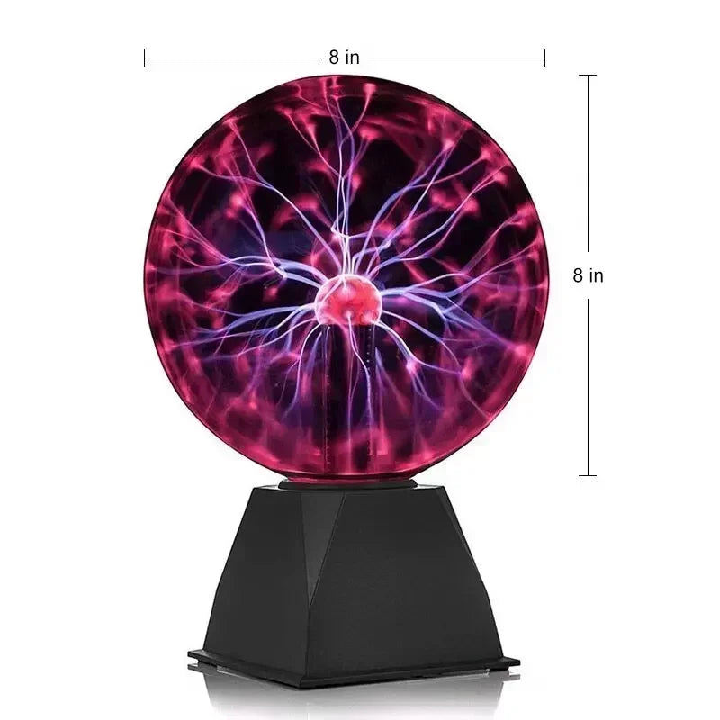 8 Inch Sound Control Magic Plasma Ball Lamp LED Night Light Atmosphere Touch Glass Plasma Light Christmas Party Decor Lighting - Horizon Bliss