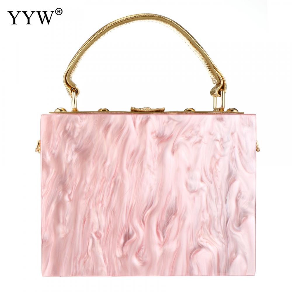 Acrylic Handbags Women 2022 Fashion Flower Shoulder Bags Evening Party