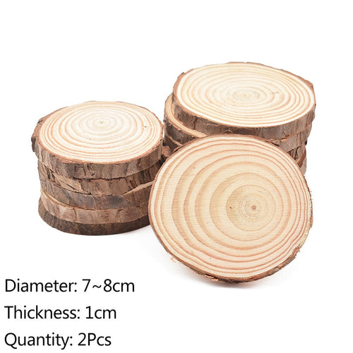 Natural Pine Round Wood Circles with Tree Bark Coasters