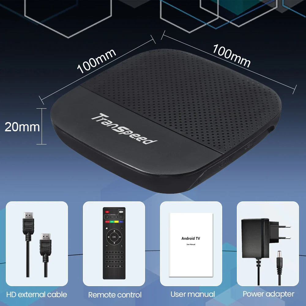 Transpeed Smart TV Box Android 10 Allwinner H313 Quad Core Cortex A53 Support 4K Video 3D 2.4G WiFi BT 100M Ethernet Set Top Box - Horizon Bliss