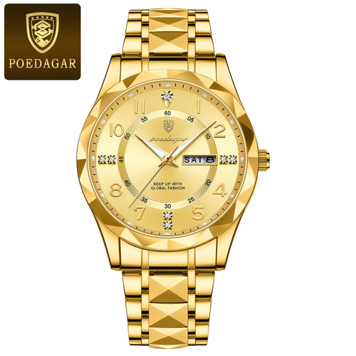 POEDAGAR Luxury Men Quartz Watch Waterproof Date Week Luminous - Horizon Bliss