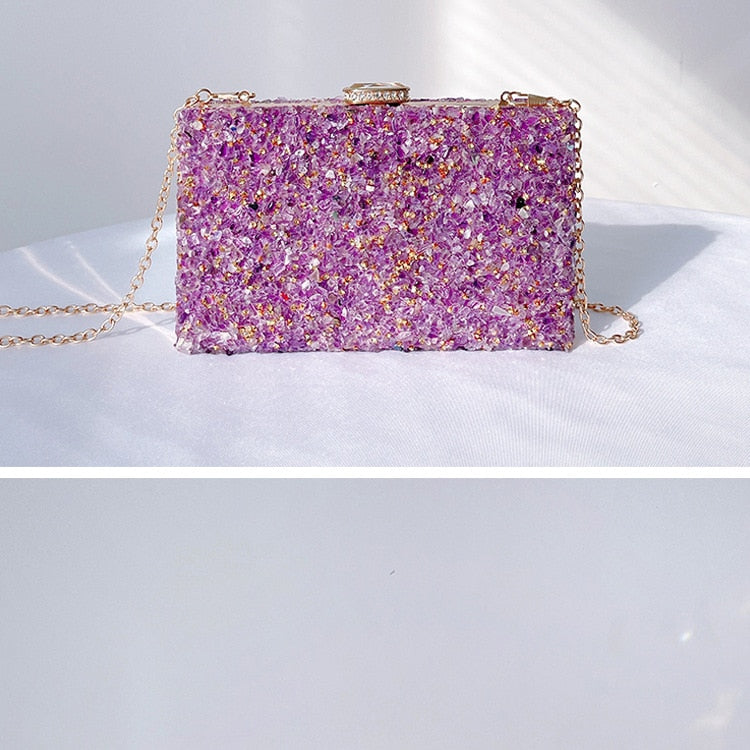 Jeweled Handbag 2022 New Stone Pattern Acrylic Evening Bag Crossbody