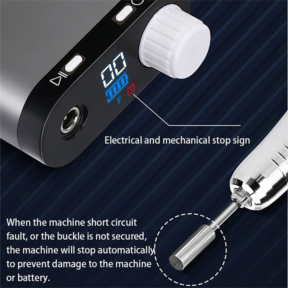 35000RPM Electric Nail Drill Rechargeable USB Nail Manicure Machine - Horizon Bliss