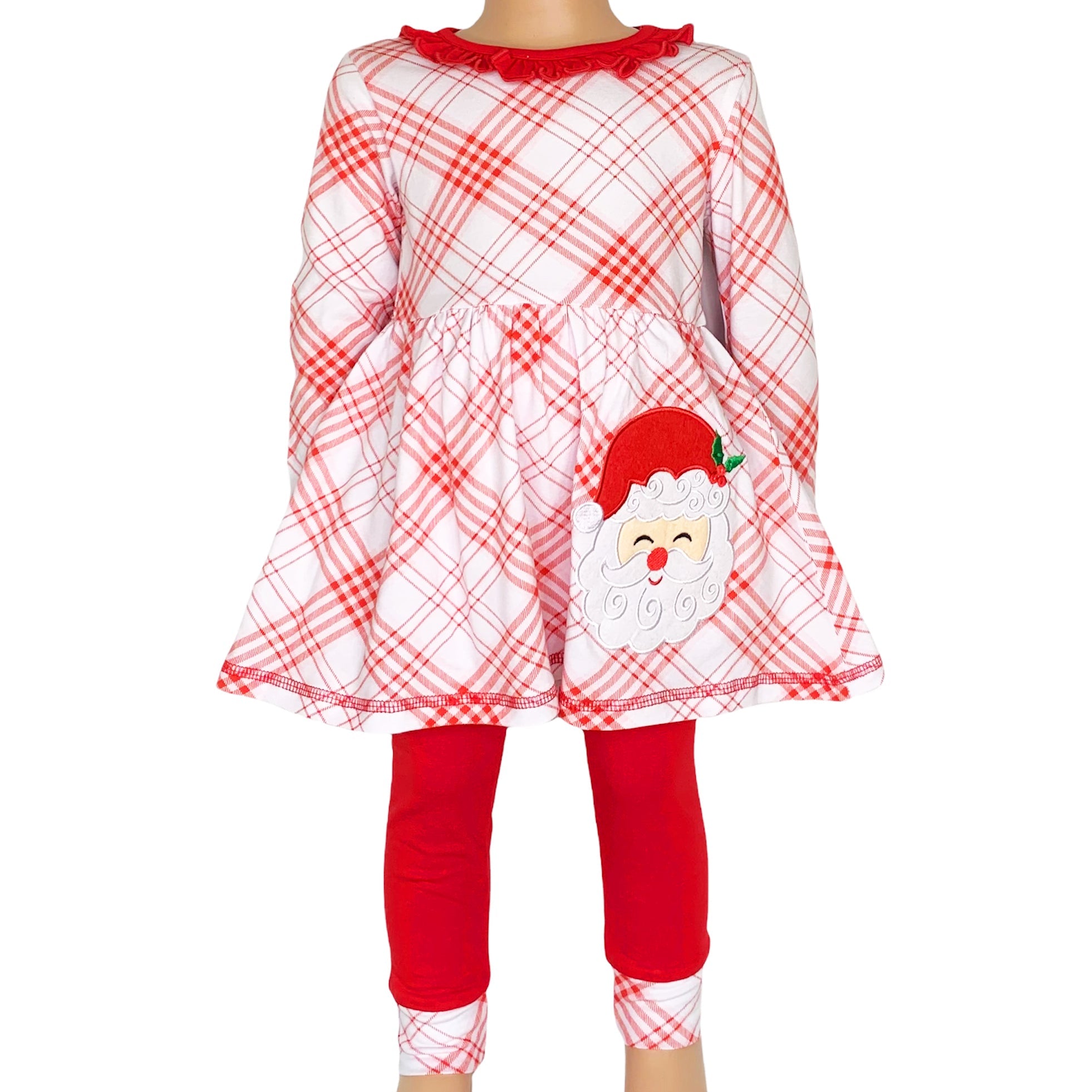 AnnLoren Girls Boutique Santa Holiday Christmas Holiday Clothing Set - Horizon Bliss