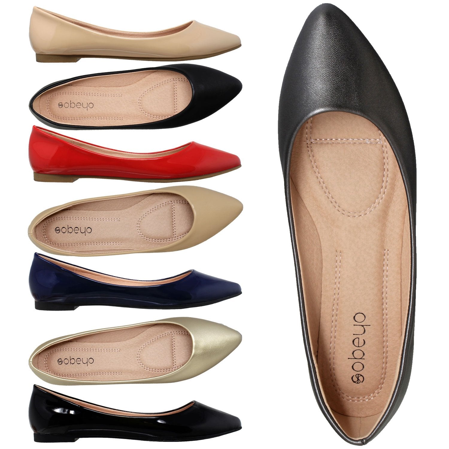 Patent Leather Pointed Toe Ballet Flat - Horizon Bliss