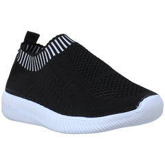 SOBEYO Women's Sneakers Running Shoes Striped Cuff Black