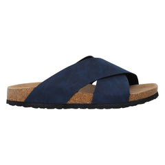 SOBEYO Classic Cork Sandals Criss-Cross Strap Slip On Navy Blue - Horizon Bliss