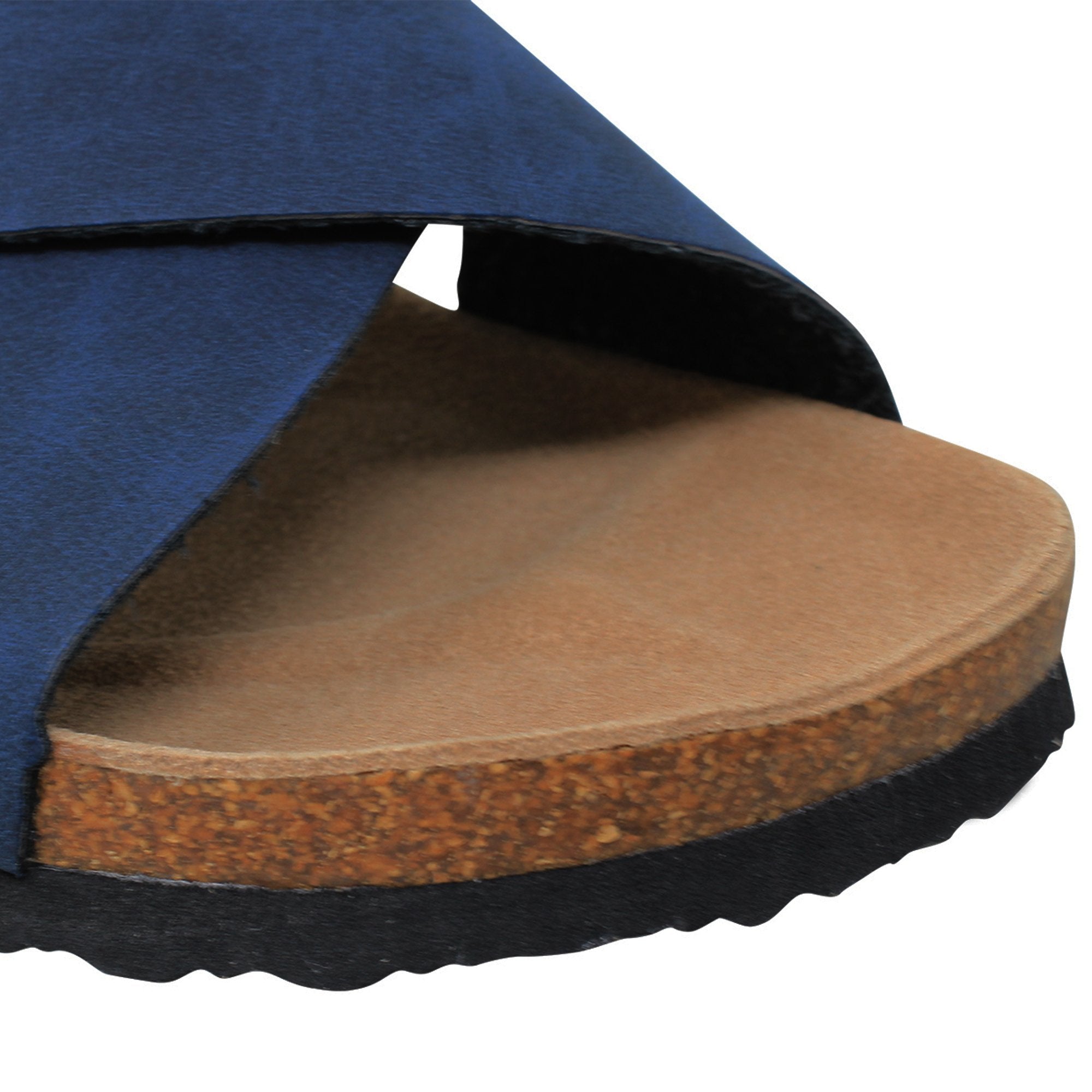 SOBEYO Classic Cork Sandals Criss-Cross Strap Slip On Navy Blue - Horizon Bliss