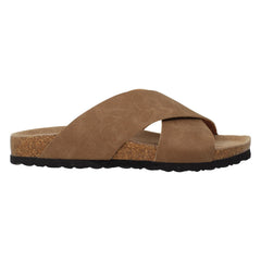 SOBEYO Classic Cork Sandals Criss-Cross Strap Slip On Tan - Horizon Bliss