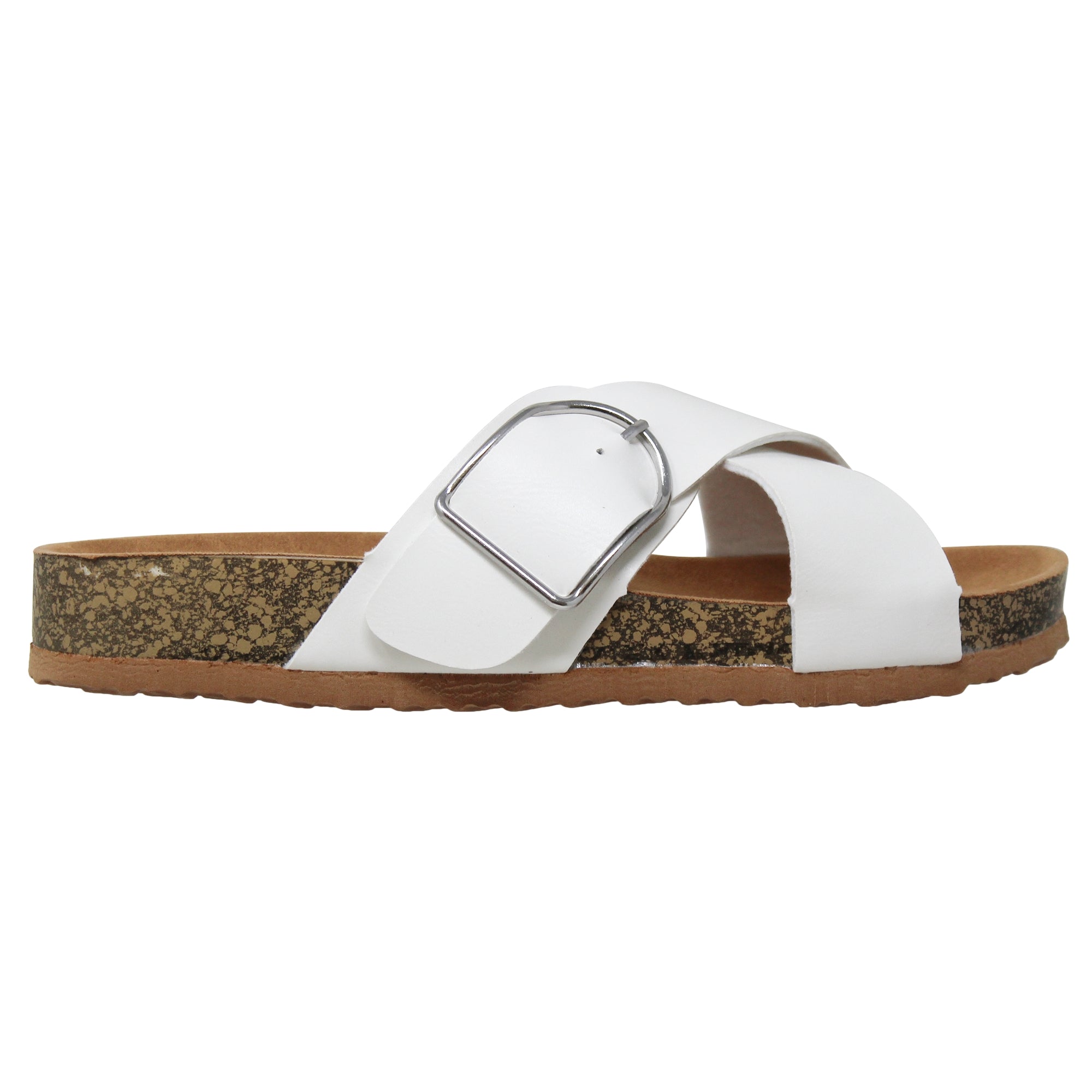 Classic Comfort Sandals Criss-Cross Strap Buckle Slip On Flatform - Horizon Bliss