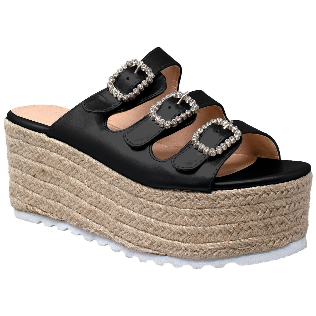 Rhinestone Platform Espadrille Wedge Sandal - Horizon Bliss