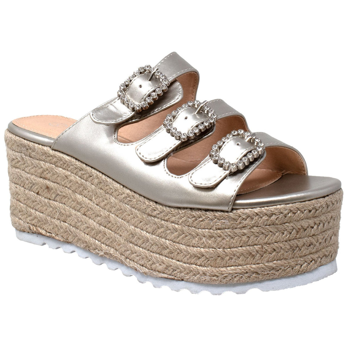 Rhinestone Platform Espadrille Wedge Sandal - Horizon Bliss