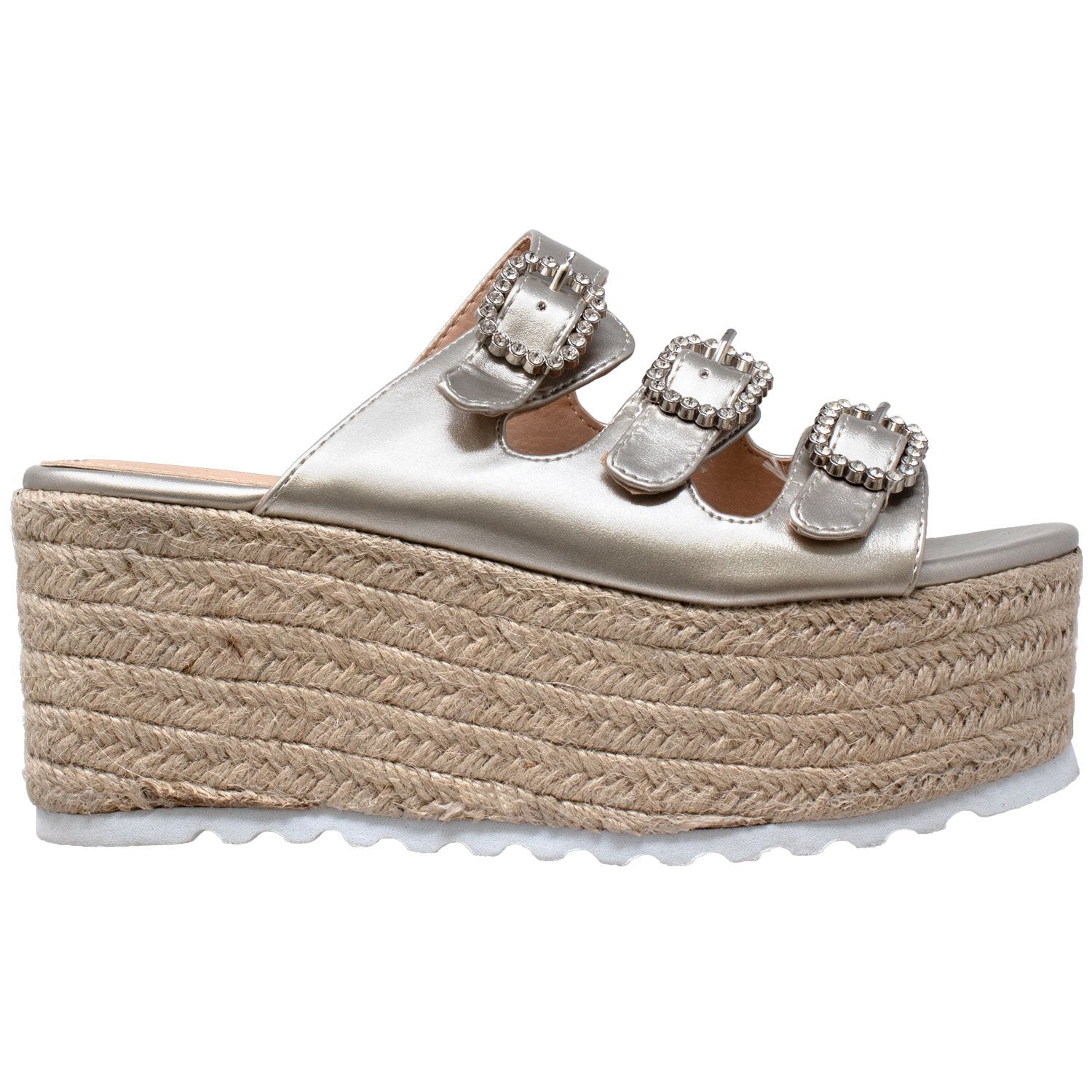 Rhinestone Platform Espadrille Wedge Sandal - Horizon Bliss