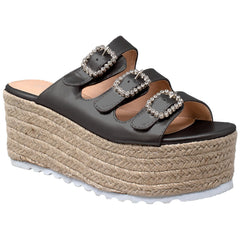 Rhinestone Platform Espadrille Wedge Sandal - Horizon Bliss