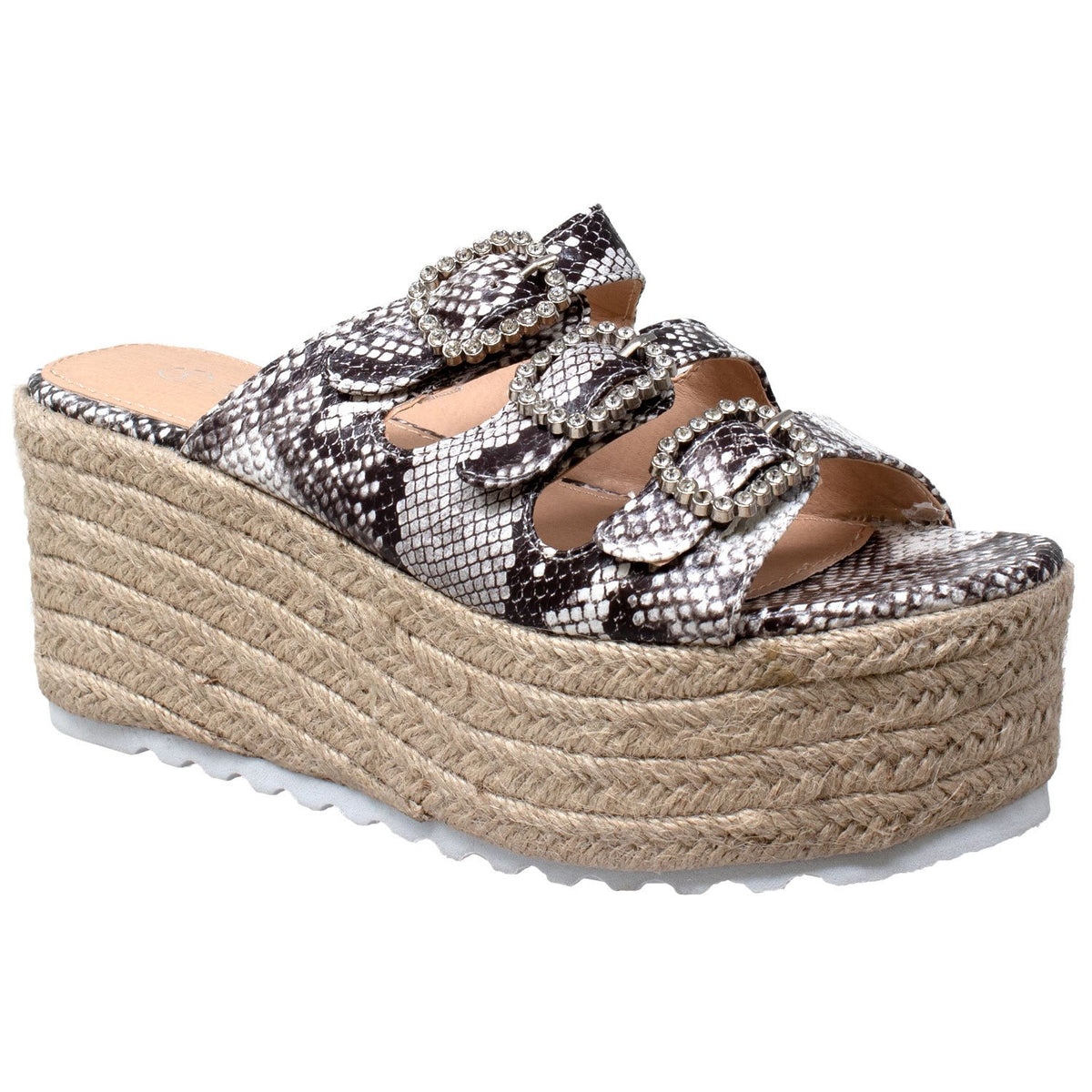 Rhinestone Platform Espadrille Wedge Sandal - Horizon Bliss