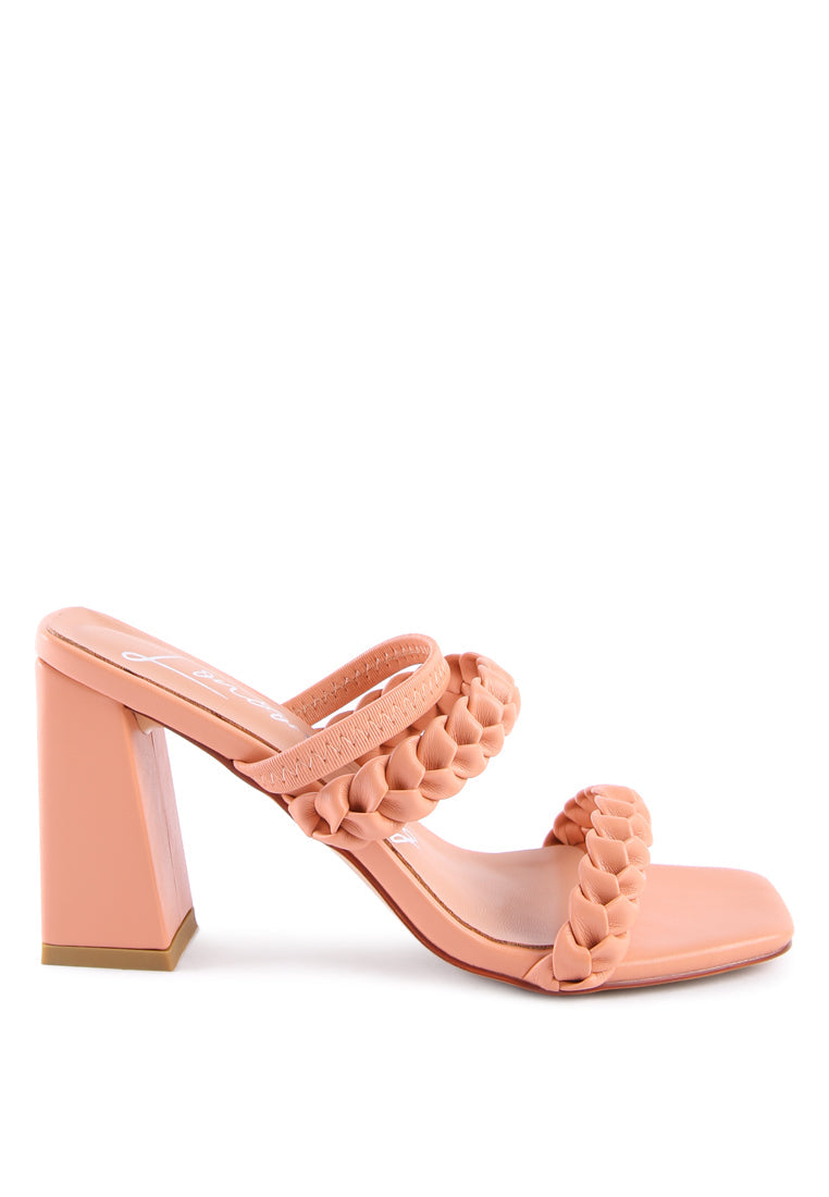 Arnie Braided Straps Block Heeled Sandals - Horizon Bliss