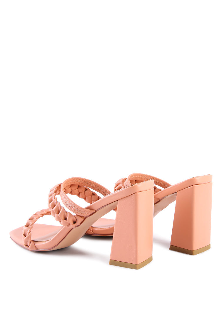 Arnie Braided Straps Block Heeled Sandals - Horizon Bliss