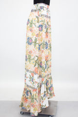 Flared Bottom Floral Maxi Skirt - Horizon Bliss