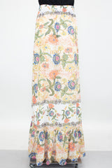 Flared Bottom Floral Maxi Skirt - Horizon Bliss