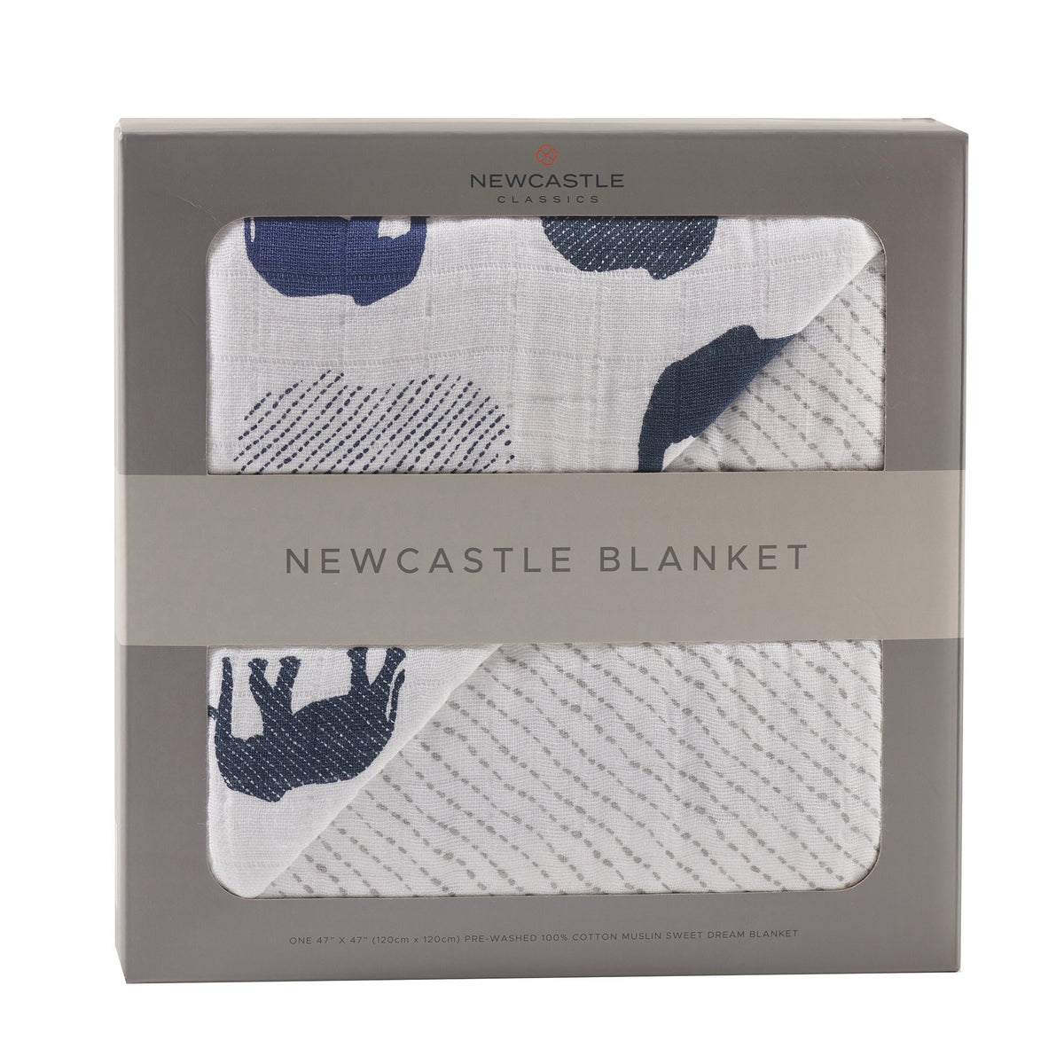 Blue Elephants and Spotted Wave Newcastle Blanket - Horizon Bliss